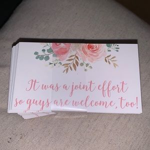 100 business cards for co-ed baby shower floral